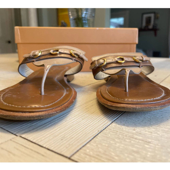 Tod's tan leather sandals 7B - Picture 4 of 7